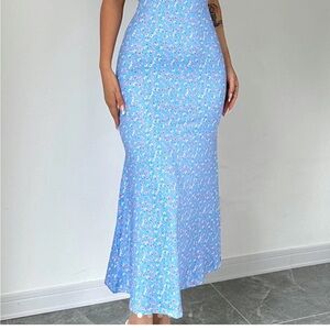 Blue and White Buttery Soft Summer Dress